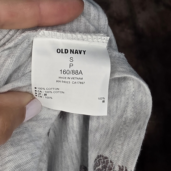 Old Navy Tank Slub Knit Gray Silver Metallic Pineapple Print S - Picture 5 of 7